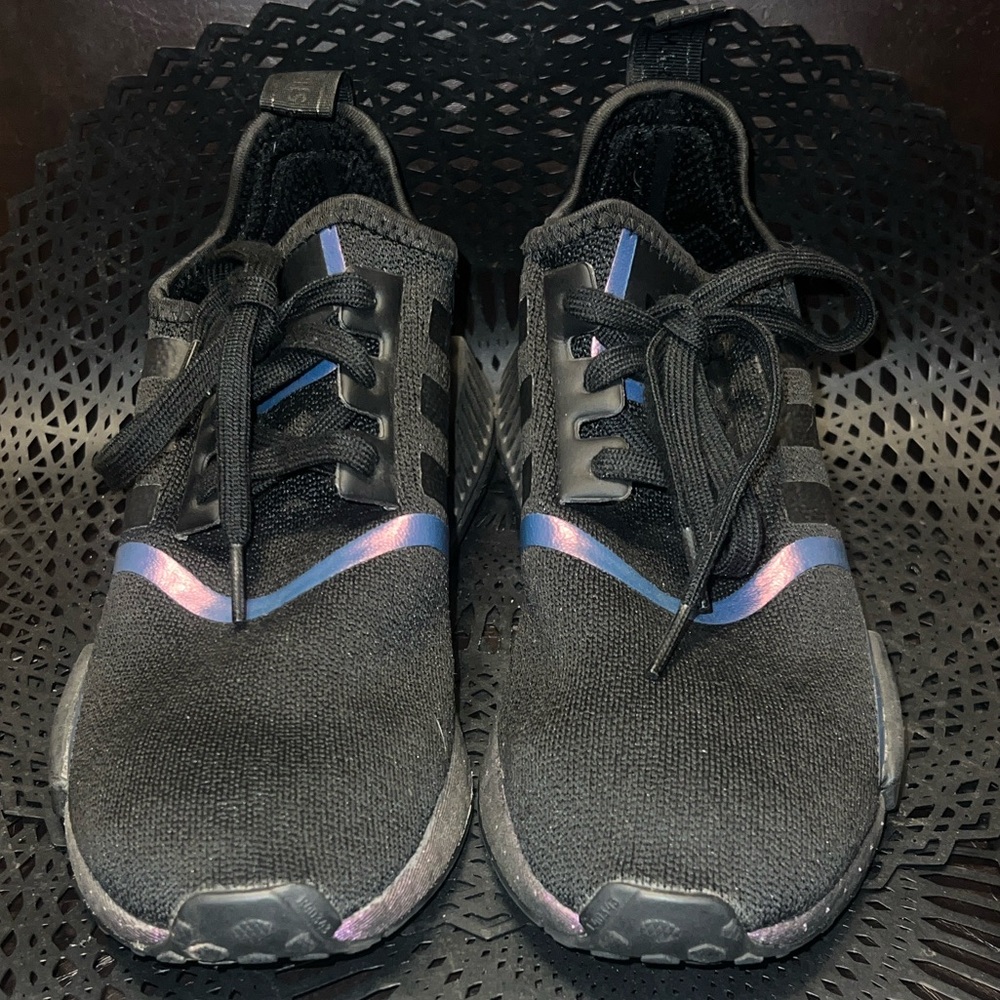Adidas NMD_R1 Black and Purple Mens Sneakers - Picture 10 of 12